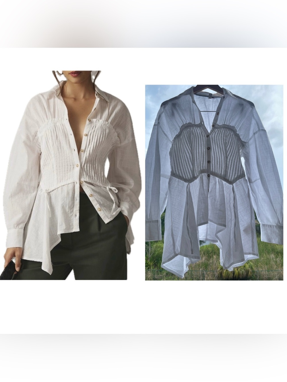 Pilcro  (Anthropologie) White /Victorian-style tunic /blouse Size: XS
